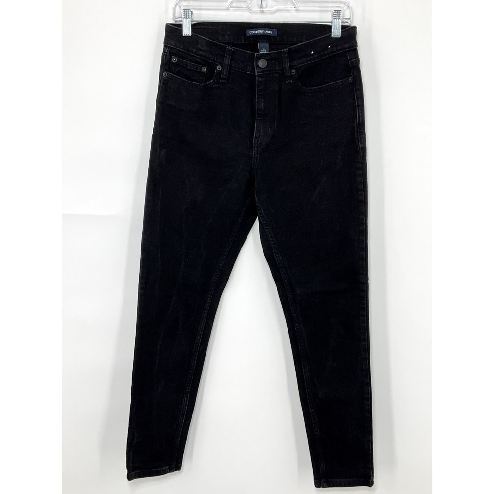 Calvin Klein Jeans Womens 29 Black Dark Wash‎ Skinny High Rise Casual Denim